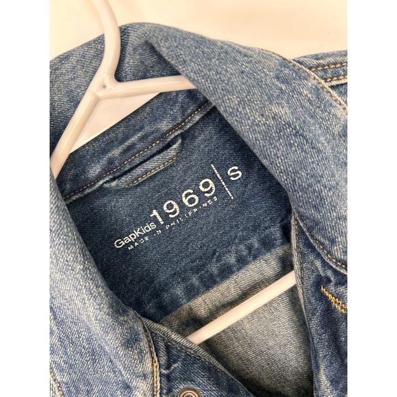 Gap Kids 1969 Girls Button-Up Denim Jacket Long Sleeve Western Blue Size Small - Picture 4 of 7